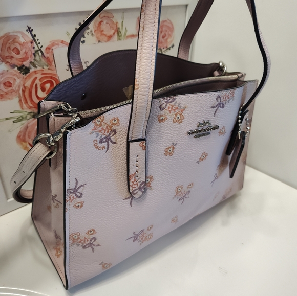 EUC Coach Charlie Carryall 28 #28246 Pebble Leather Crossbody Bag, Baby Pink - Picture 8 of 16